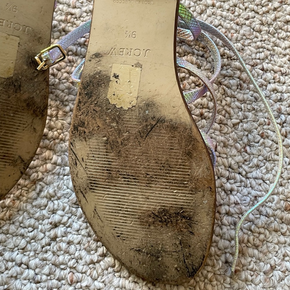 J.Crew Iridescent Leather Ankle Strap Sandals - Picture 8 of 11